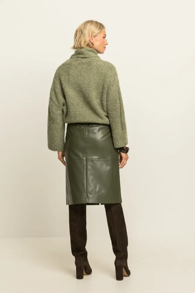 Leatherlook midi-rok