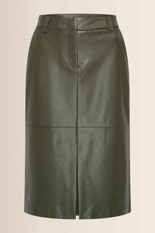 Leatherlook midi-rok