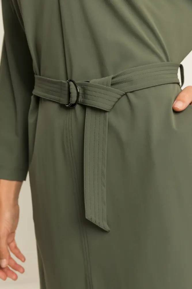 Midi-jurk met ceintuur
