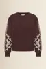 Sweater met geborduurde mouwen