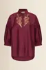 Blouse met goudkleurige borduursels